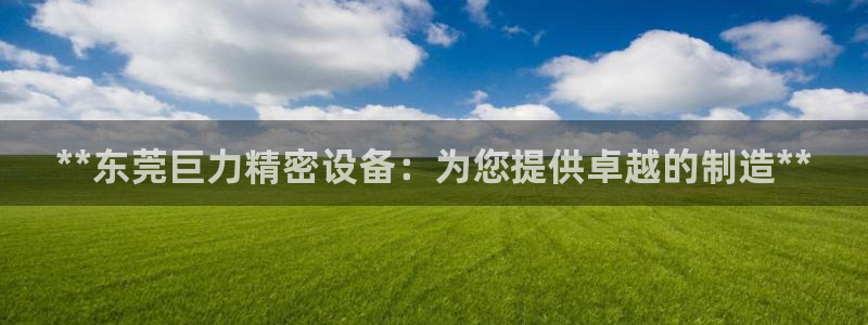 彩神8彩平台官网：**东莞巨力精密设备：为您提供卓越的制造**