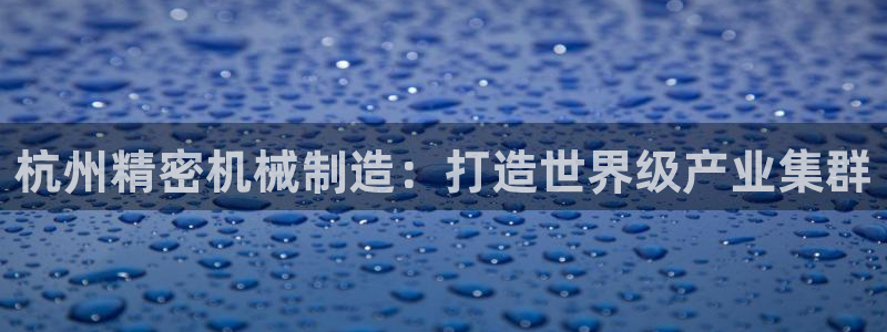 彩神旗下有哪些平台可以看：杭州精密机械制造：打造世界级产业集群