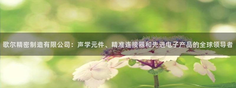彩神v1破解器：歌尔精密制造有限公司：声学元件、精准连接器和先进电子产品的全球领导者