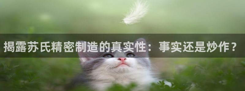 彩神争霸官方下载：揭露苏氏精密制造的真实性：事实还是炒作？