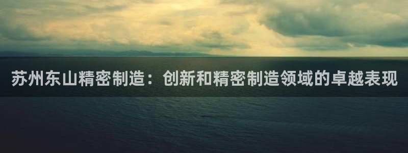 彩神V官网：苏州东山精密制造：创新和精密制造领域的卓越表现