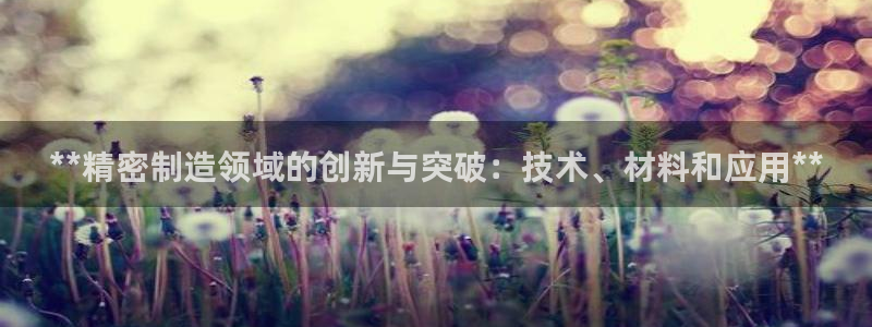 彩神vi官网版：**精密制造领域的创新与突破：技术、材料和应用**