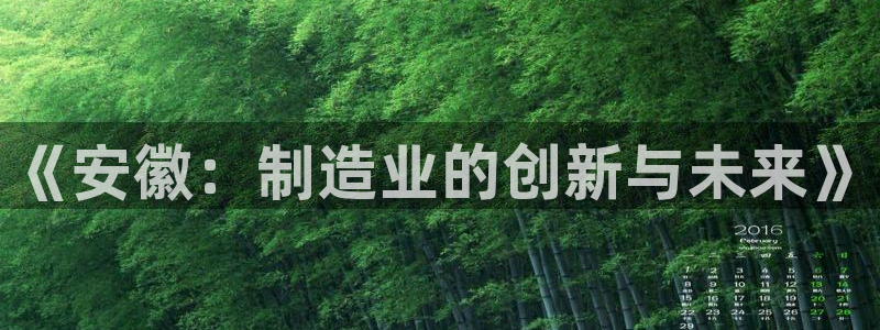 彩神官方邀请码是多少：《安徽：制造业的创新与未来》