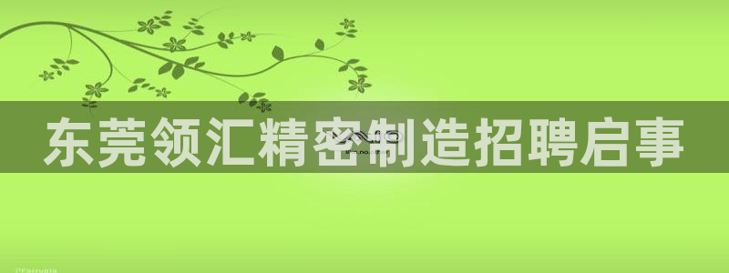 彩神大发云：东莞领汇精密制造招聘启事