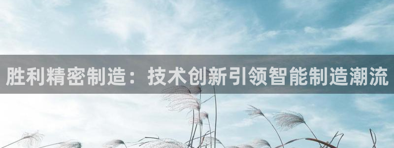 彩神是正规平台吗知乎：胜利精密制造：技术创新引领智能制造潮流