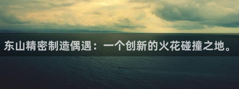 彩神v|：东山精密制造偶遇：一个创新的火花碰撞之地。